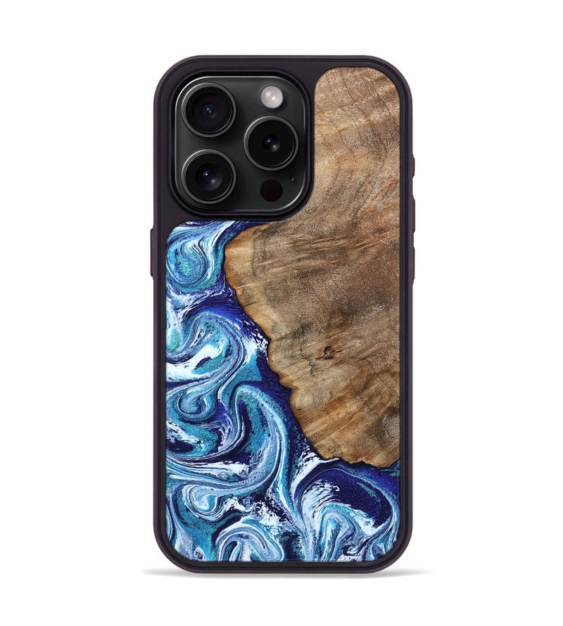 iPhone 15 Pro Wood Phone Case - James (Blue, 802073)