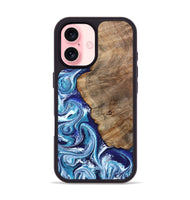 iPhone 16 Wood Phone Case - James (Blue, 802073)
