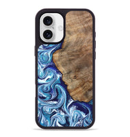 iPhone 16 Plus Wood Phone Case - James (Blue, 802073)