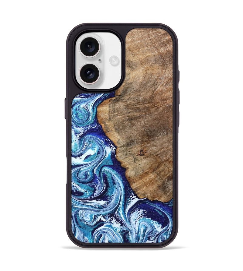 iPhone 17 Wood Phone Case - James (Blue, 802073)