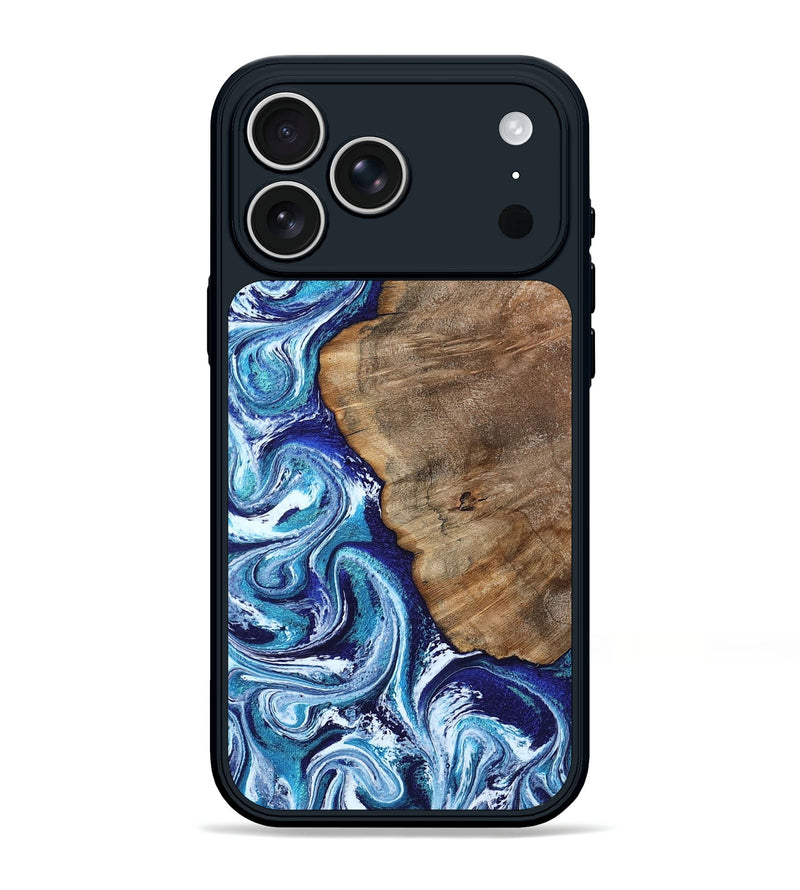 iPhone 17 Pro Max Wood Phone Case - James (Blue, 802073)