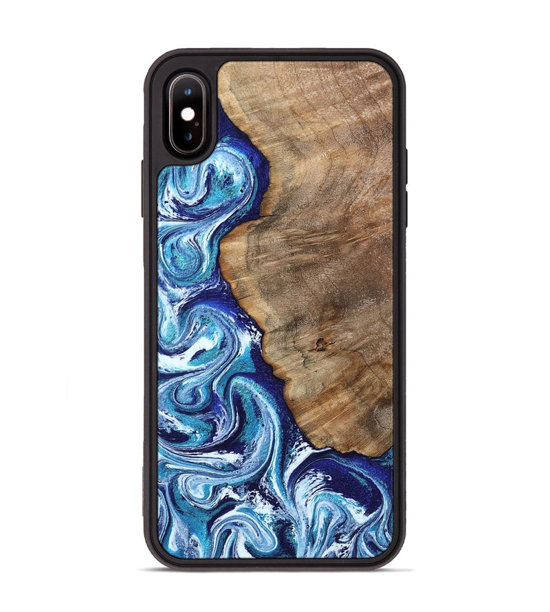 iPhone Xs Max Wood Phone Case - James (Blue, 802073)
