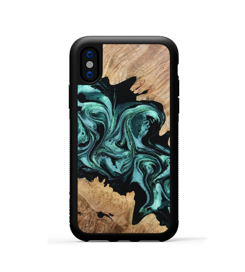 iPhone Xs Wood Phone Case - Royal (Green, 802074)