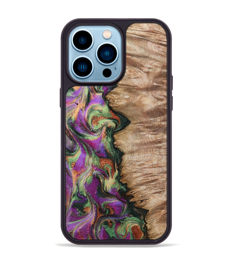 iPhone 14 Pro Max Wood Phone Case - Ally (Green, 802075)