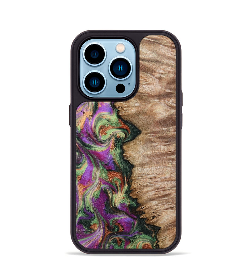 iPhone 14 Pro Wood Phone Case - Ally (Green, 802075)