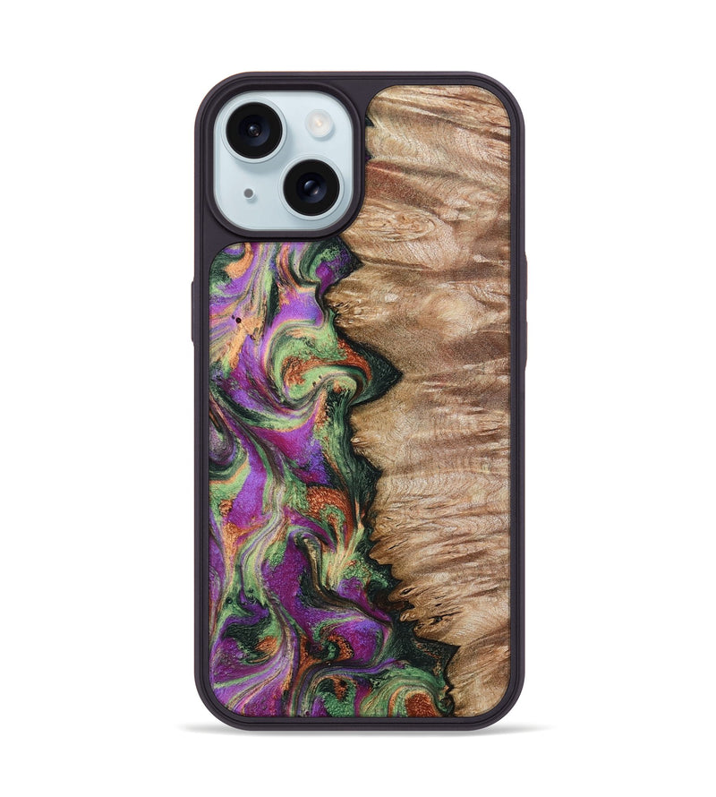 iPhone 15 Wood Phone Case - Ally (Green, 802075)