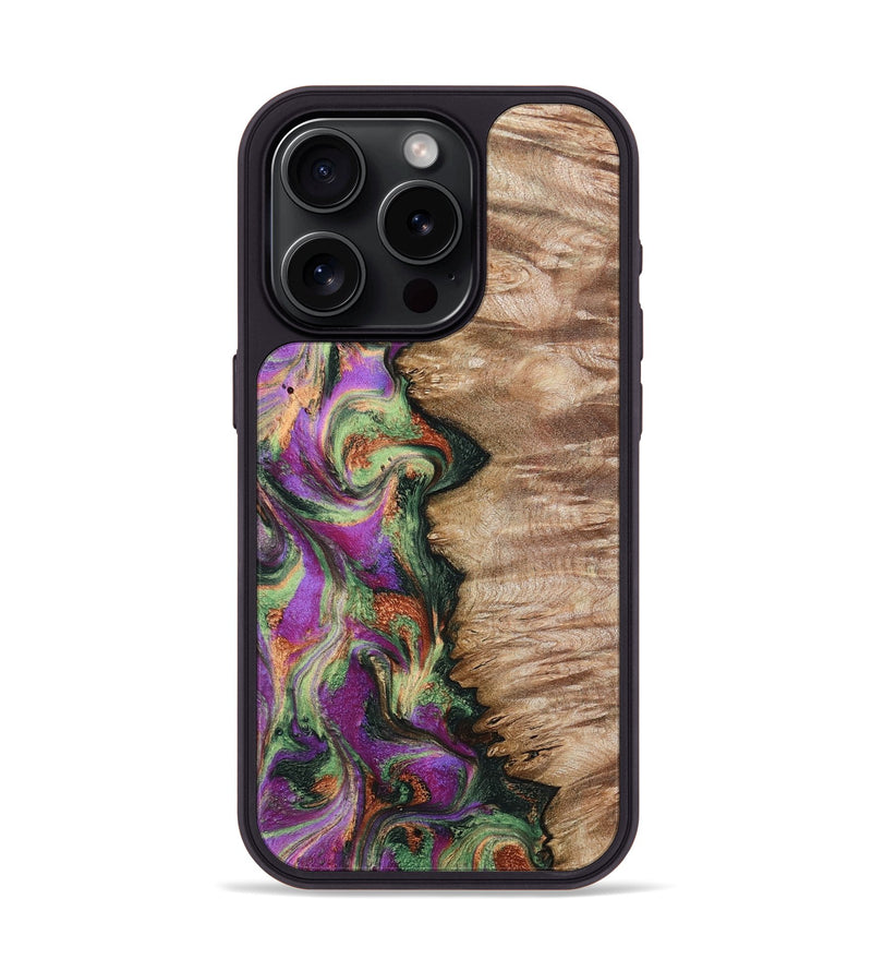 iPhone 15 Pro Wood Phone Case - Ally (Green, 802075)