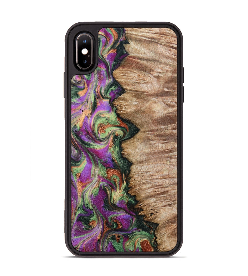 iPhone Xs Max Wood Phone Case - Ally (Green, 802075)