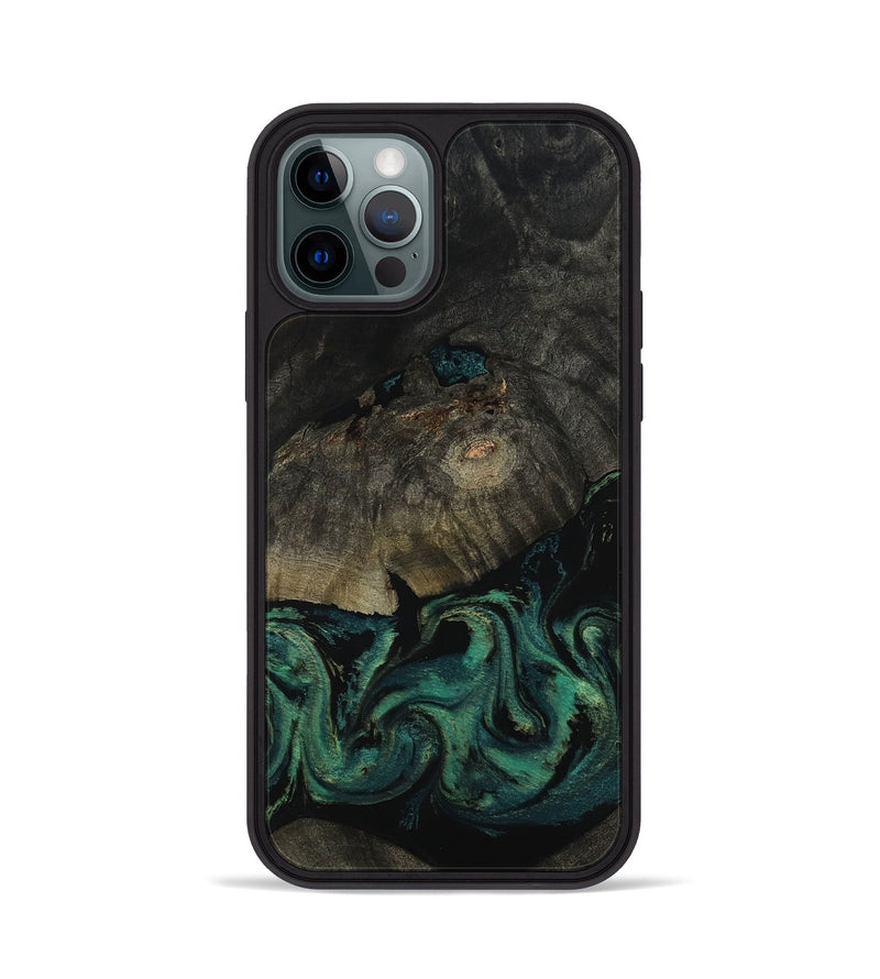 iPhone 12 Pro Wood Phone Case - Delaney (Green, 802076)