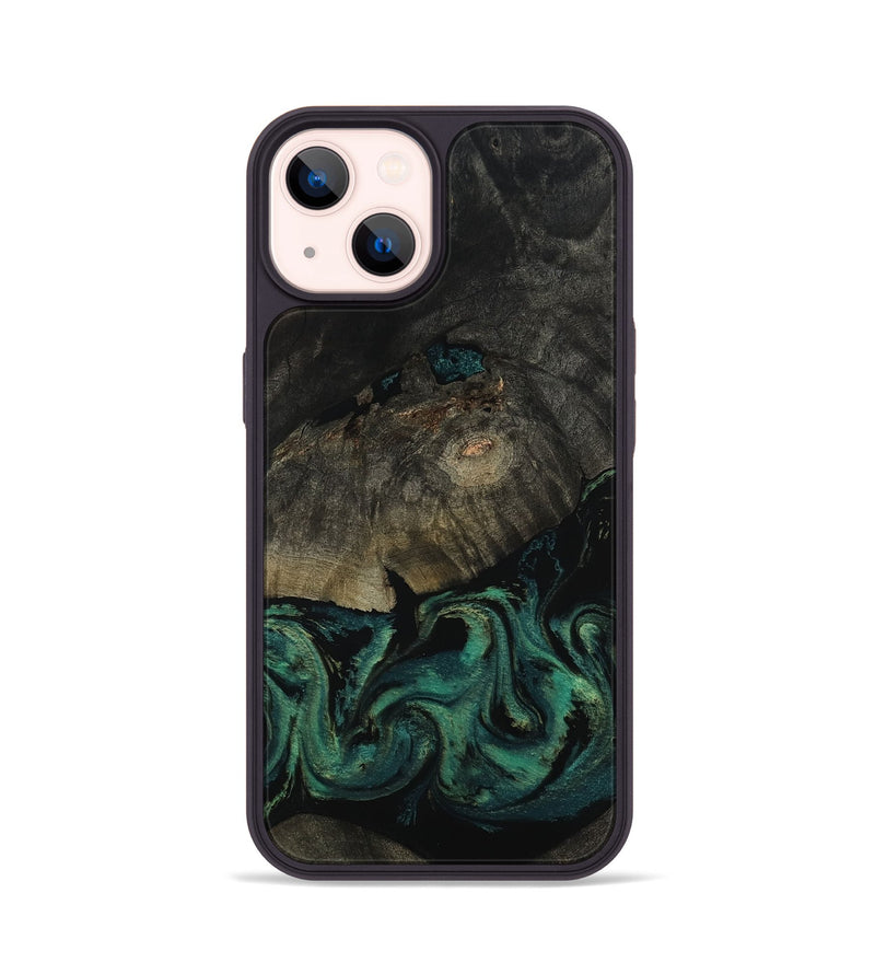 iPhone 14 Wood Phone Case - Delaney (Green, 802076)