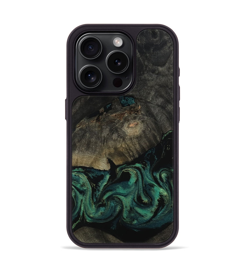 iPhone 15 Pro Wood Phone Case - Delaney (Green, 802076)
