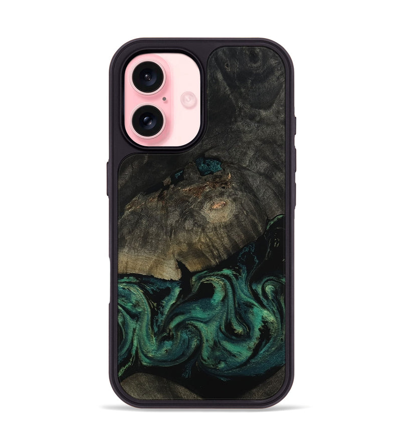 iPhone 16 Wood Phone Case - Delaney (Green, 802076)