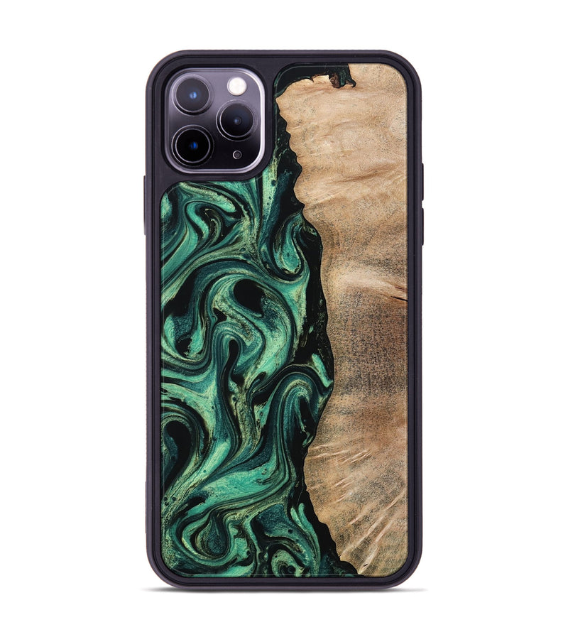 iPhone 11 Pro Max Wood Phone Case - Ingrid (Green, 802077)