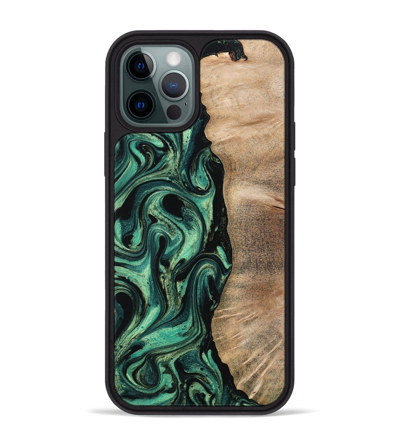 iPhone 12 Pro Max Wood Phone Case - Ingrid (Green, 802077)