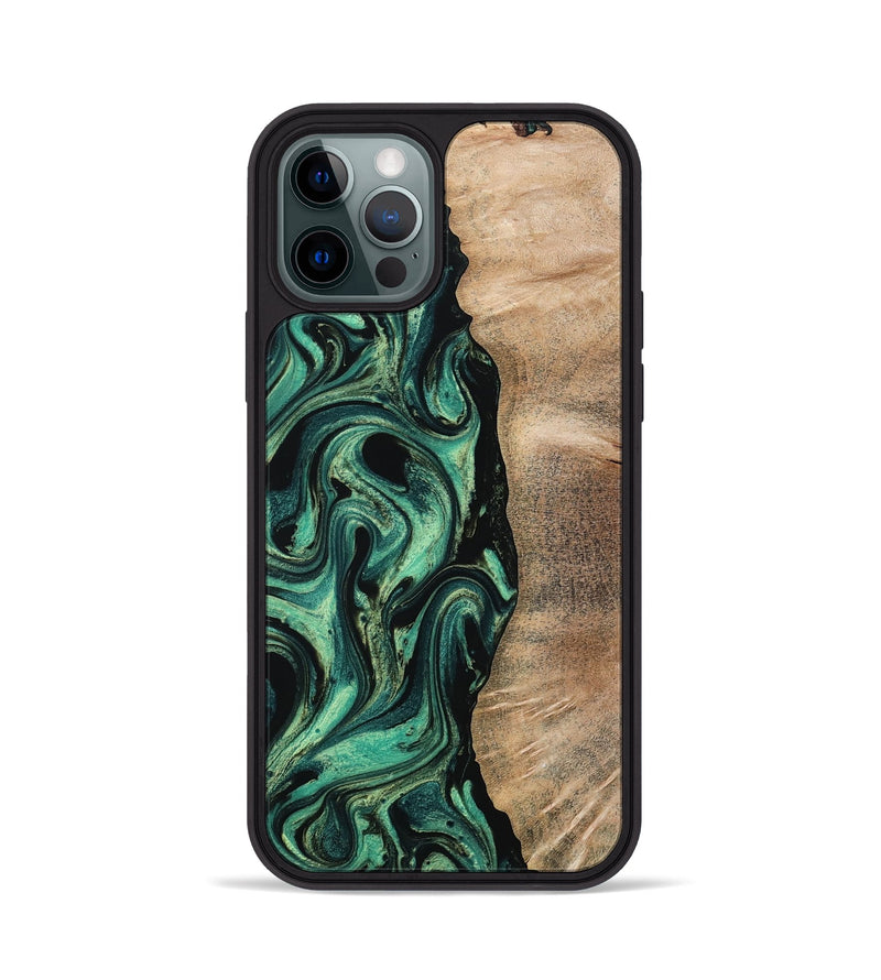 iPhone 12 Pro Wood Phone Case - Ingrid (Green, 802077)