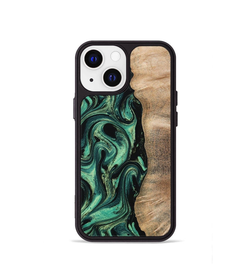 iPhone 13 mini Wood Phone Case - Ingrid (Green, 802077)