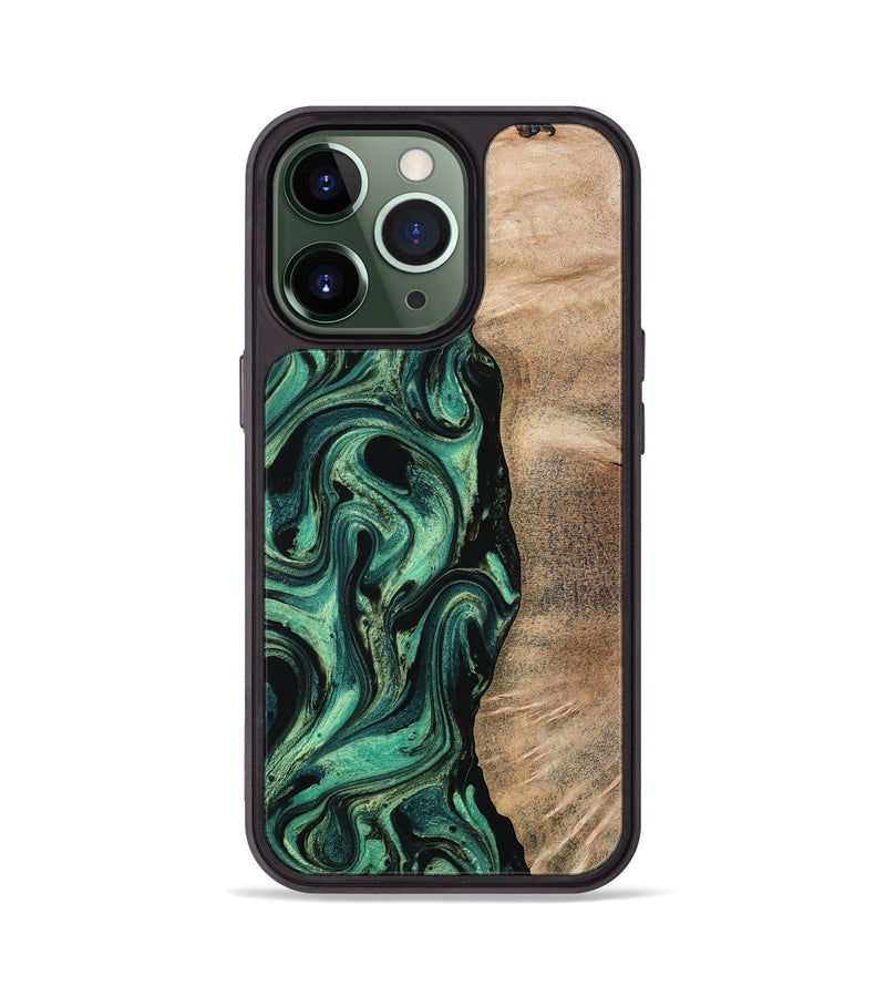iPhone 13 Pro Wood Phone Case - Ingrid (Green, 802077)