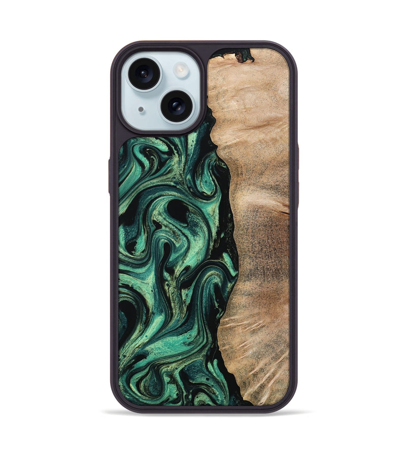 iPhone 15 Wood Phone Case - Ingrid (Green, 802077)