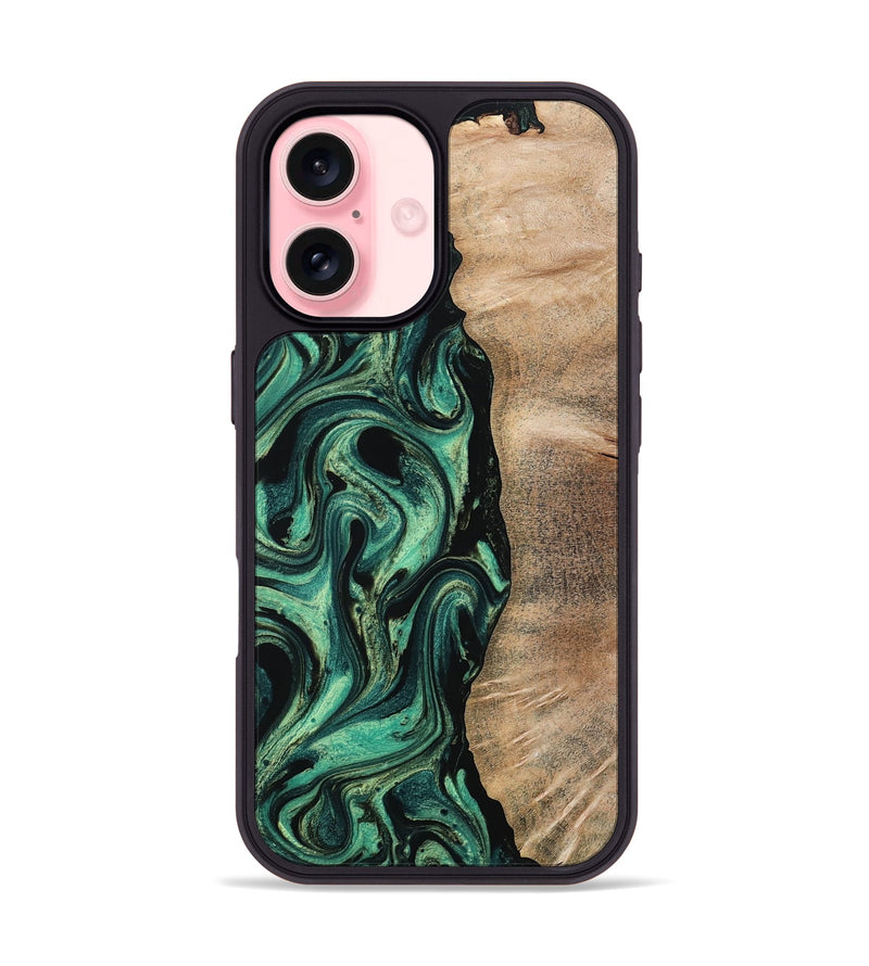 iPhone 16 Wood Phone Case - Ingrid (Green, 802077)