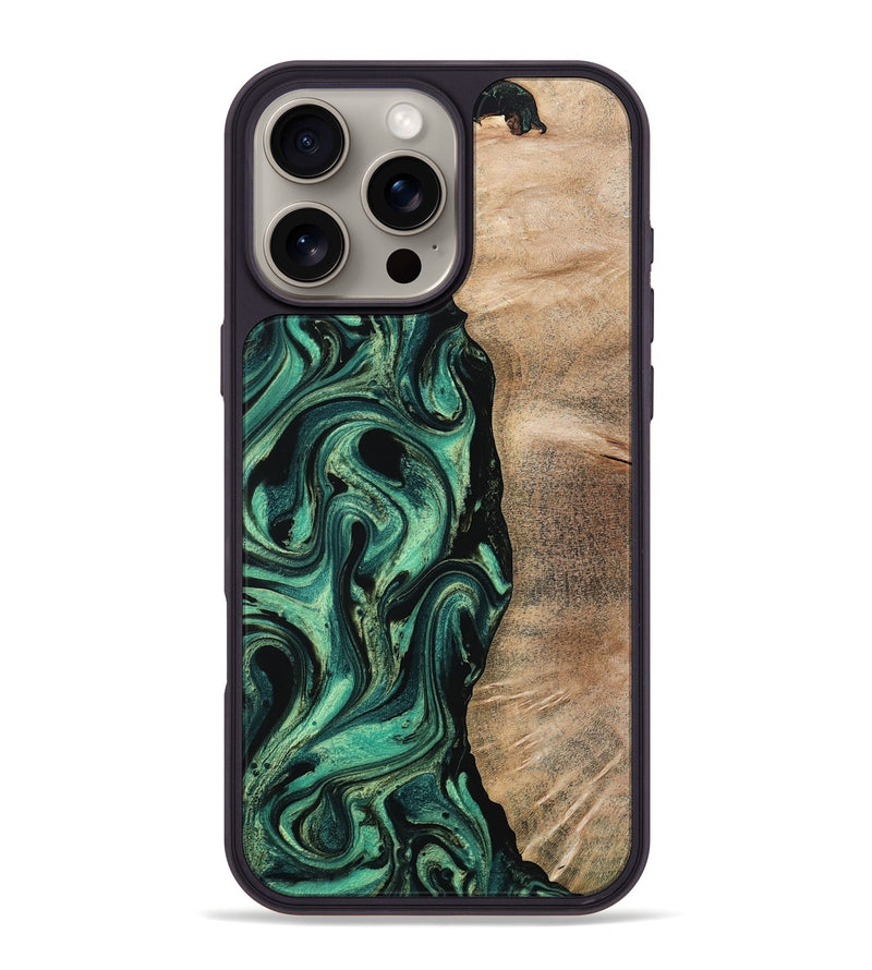 iPhone 16 Pro Max Wood Phone Case - Ingrid (Green, 802077)