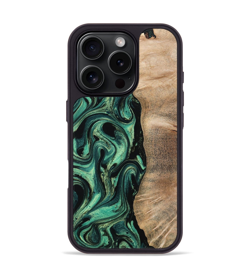iPhone 16 Pro Wood Phone Case - Ingrid (Green, 802077)