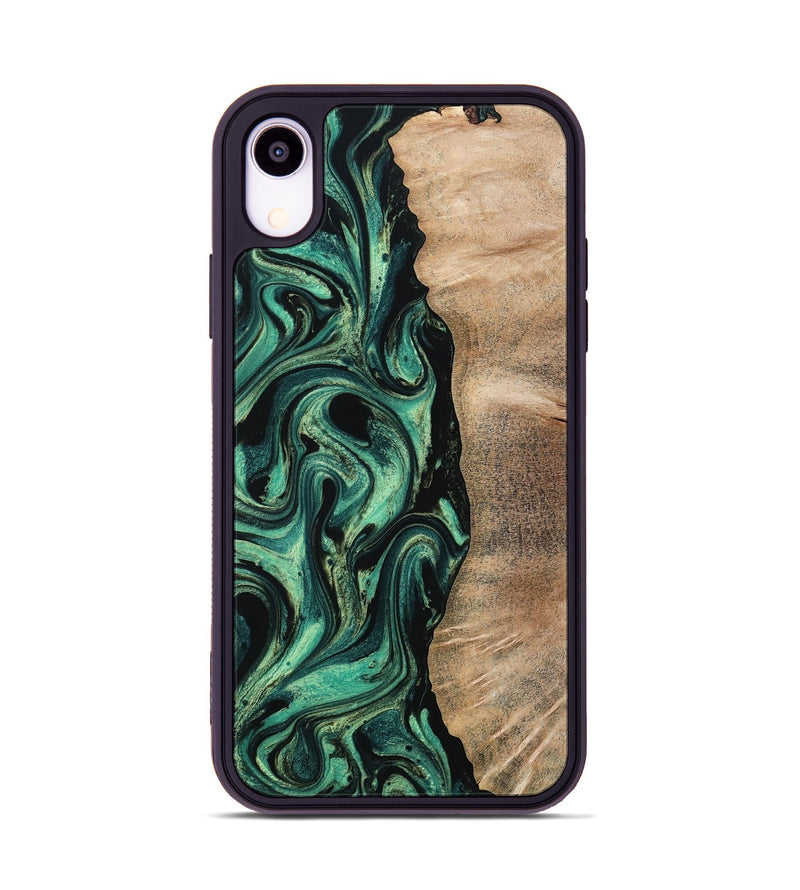 iPhone Xr Wood Phone Case - Ingrid (Green, 802077)