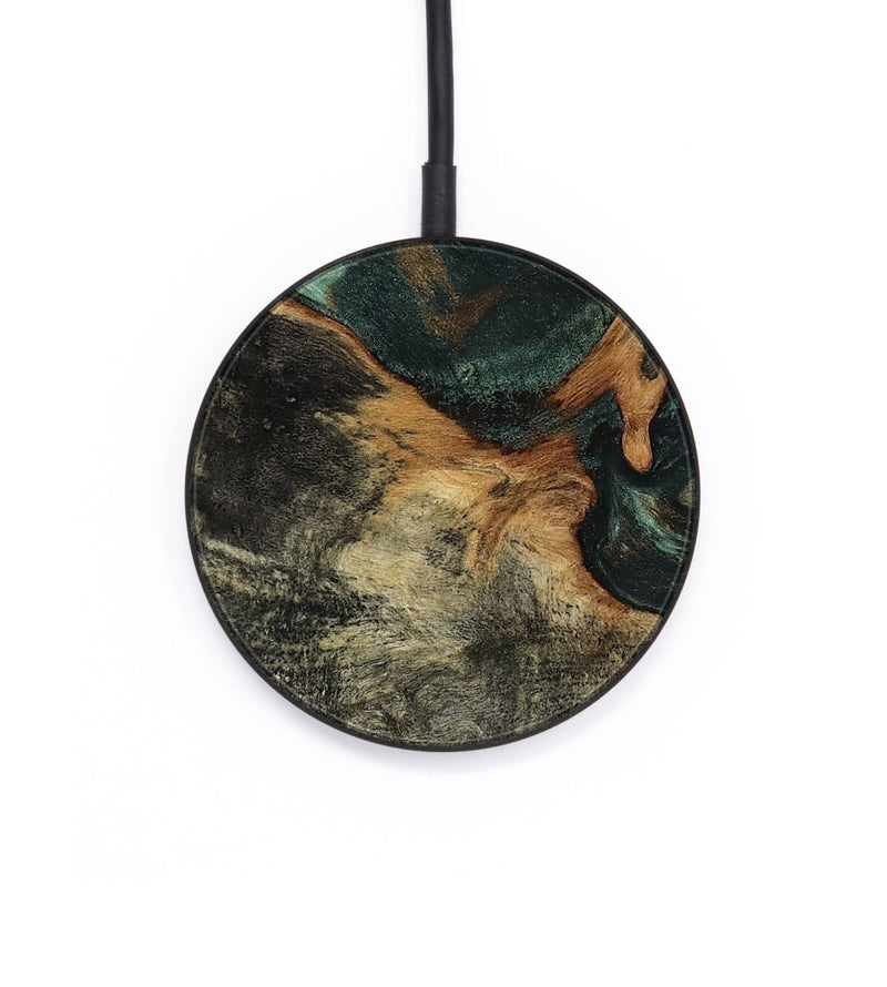 Circle Wood Wireless Charger - Natalie (Green, 802078)