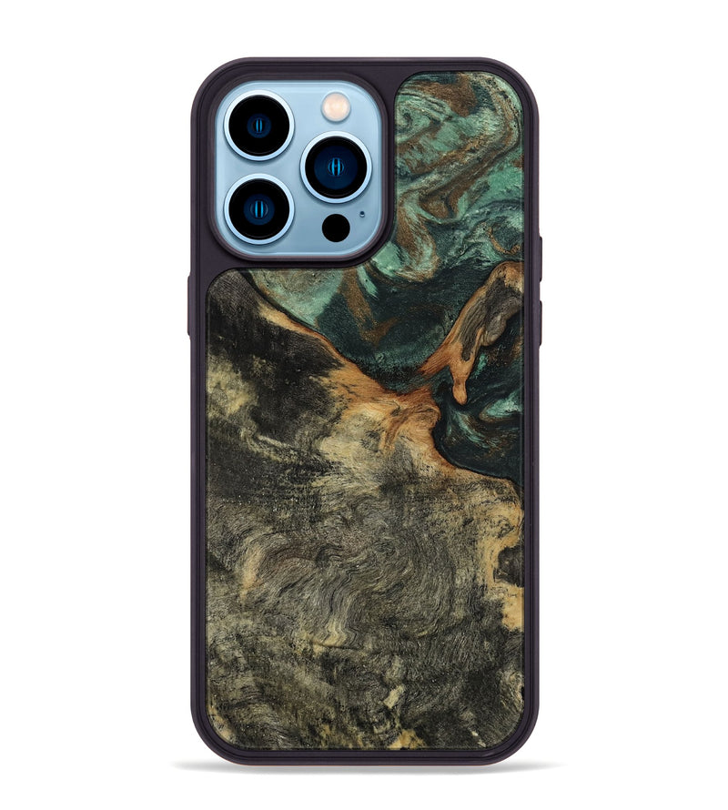 iPhone 14 Pro Max Wood Phone Case - Natalie (Green, 802078)