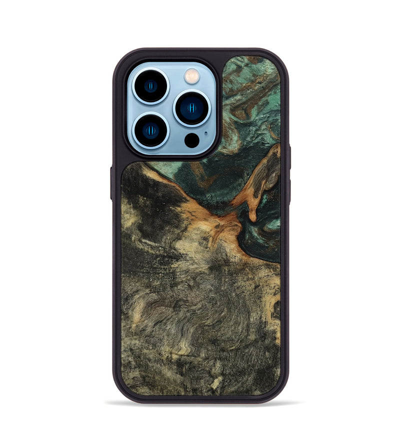 iPhone 14 Pro Wood Phone Case - Natalie (Green, 802078)
