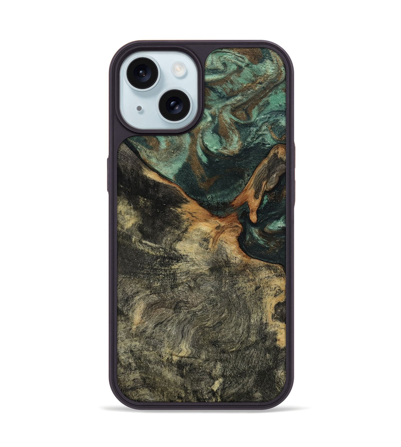 iPhone 15 Wood Phone Case - Natalie (Green, 802078)