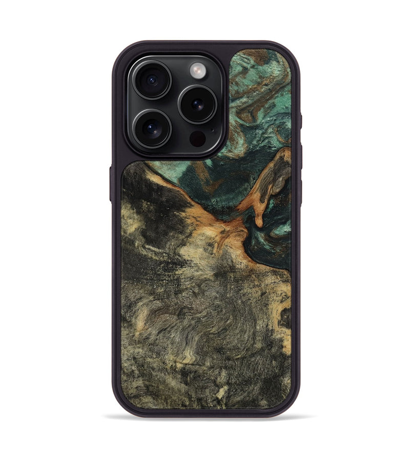 iPhone 15 Pro Wood Phone Case - Natalie (Green, 802078)
