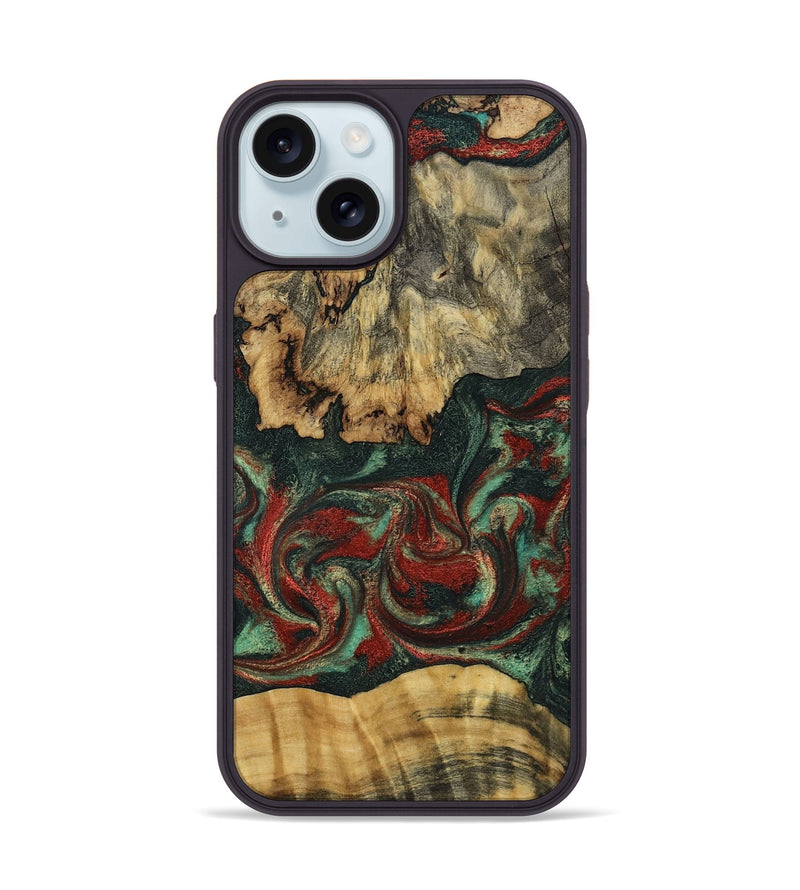 iPhone 15 Wood Phone Case - Oaklynn (Green, 802079)