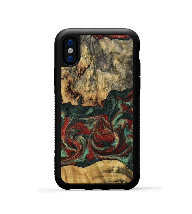 iPhone Xs Wood Phone Case - Oaklynn (Green, 802079)
