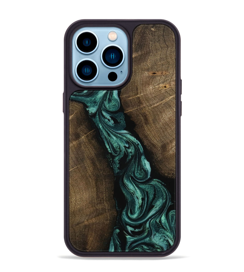 iPhone 14 Pro Max Wood Phone Case - Bernice (Green, 802080)