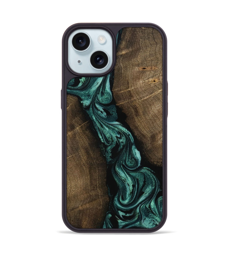 iPhone 15 Wood Phone Case - Bernice (Green, 802080)