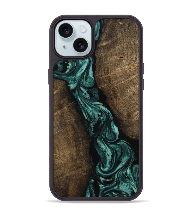 iPhone 15 Plus Wood Phone Case - Bernice (Green, 802080)