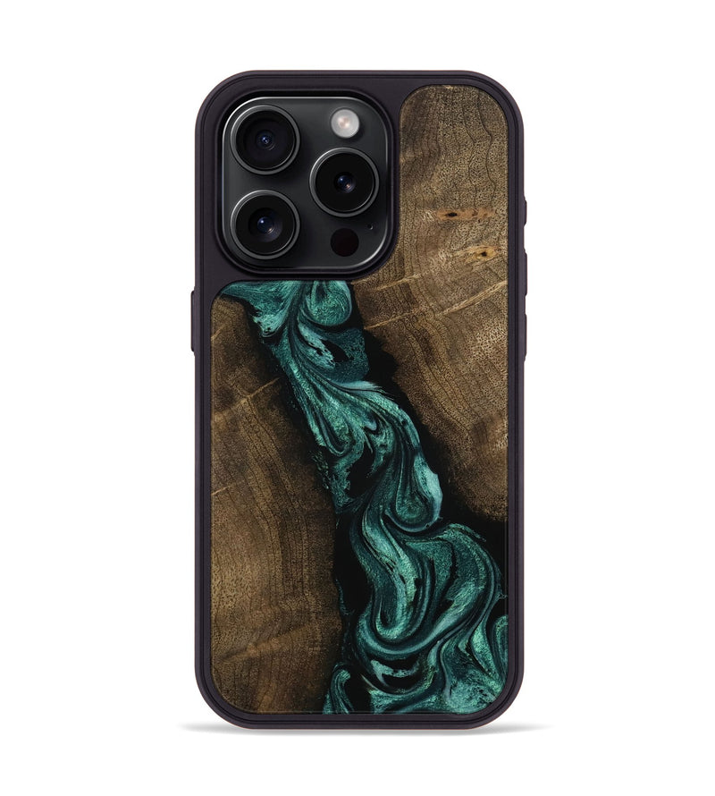 iPhone 15 Pro Wood Phone Case - Bernice (Green, 802080)