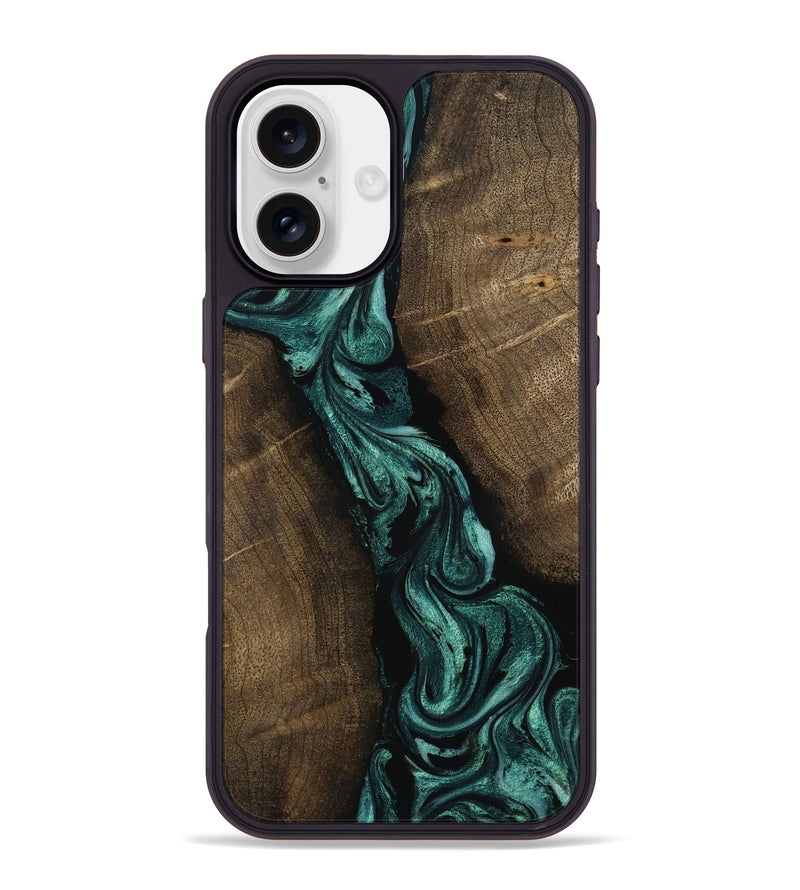 iPhone 16 Plus Wood Phone Case - Bernice (Green, 802080)