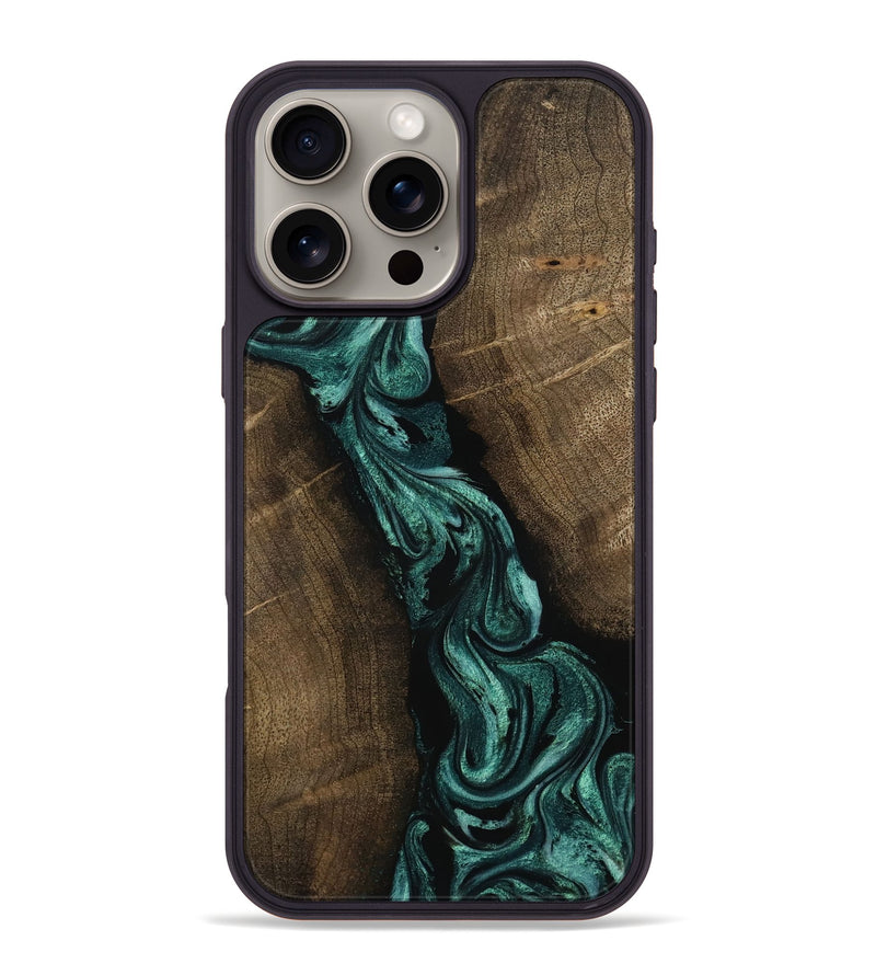 iPhone 16 Pro Max Wood Phone Case - Bernice (Green, 802080)