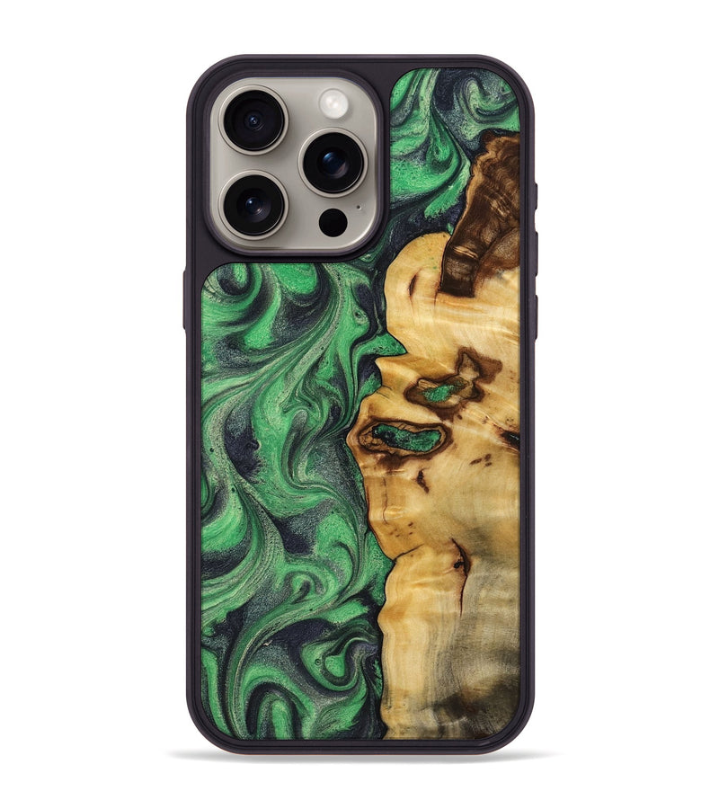 iPhone 15 Pro Max Wood Phone Case - Kevin (Green, 802081)