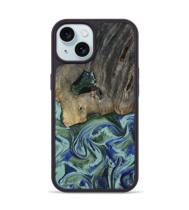 iPhone 15 Wood Phone Case - Lawanda (Green, 802082)