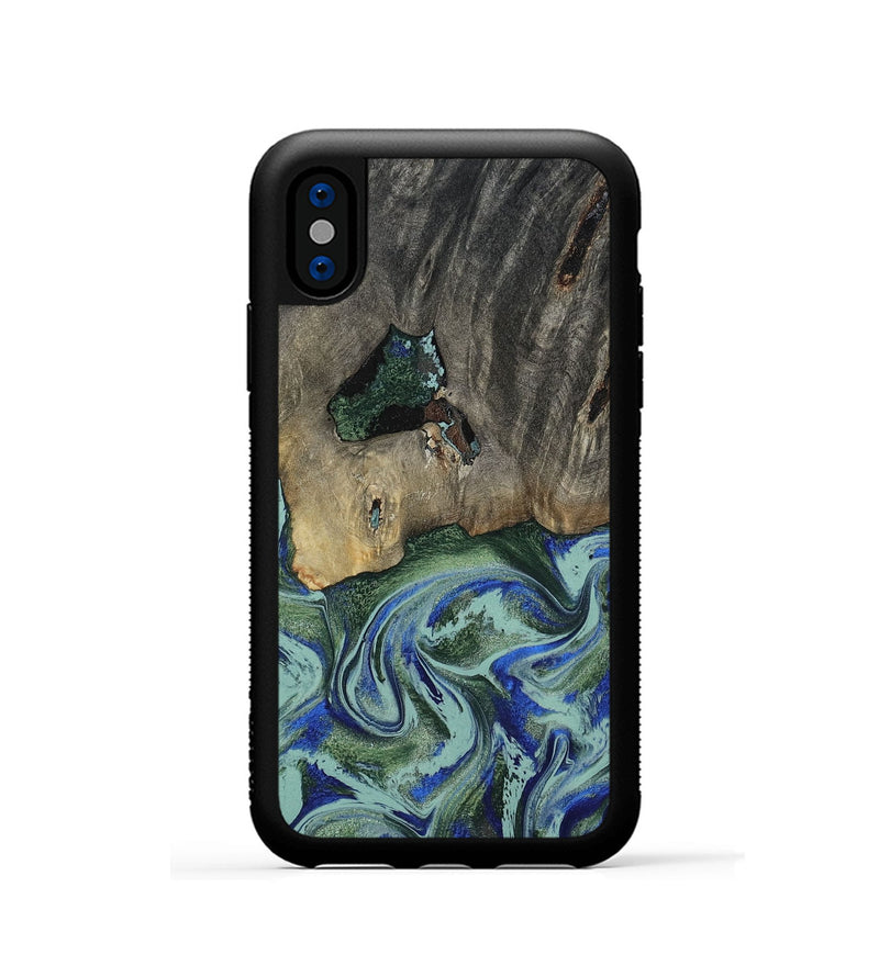 iPhone Xs Wood Phone Case - Lawanda (Green, 802082)