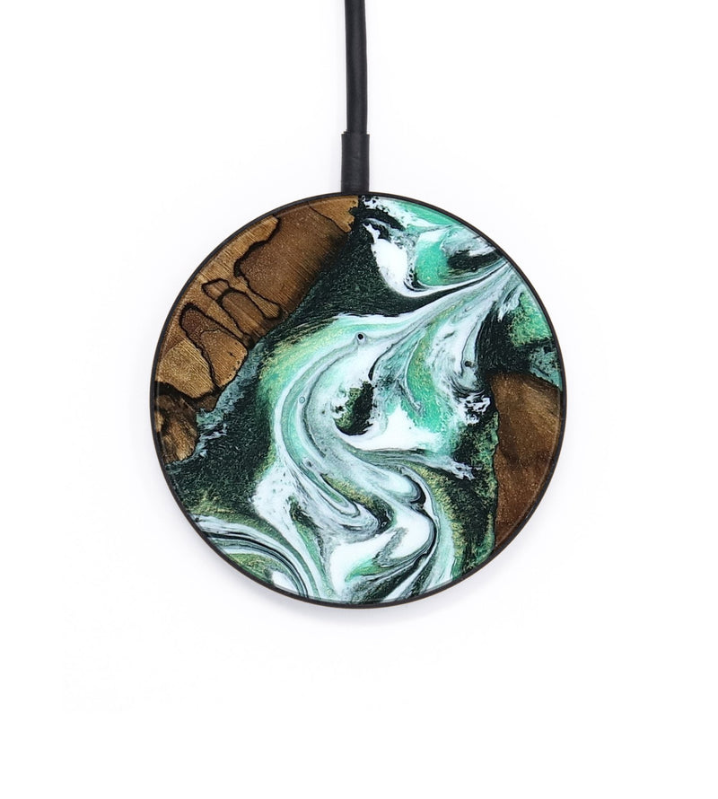 Circle Wood Wireless Charger - Shirley (Green, 802084)