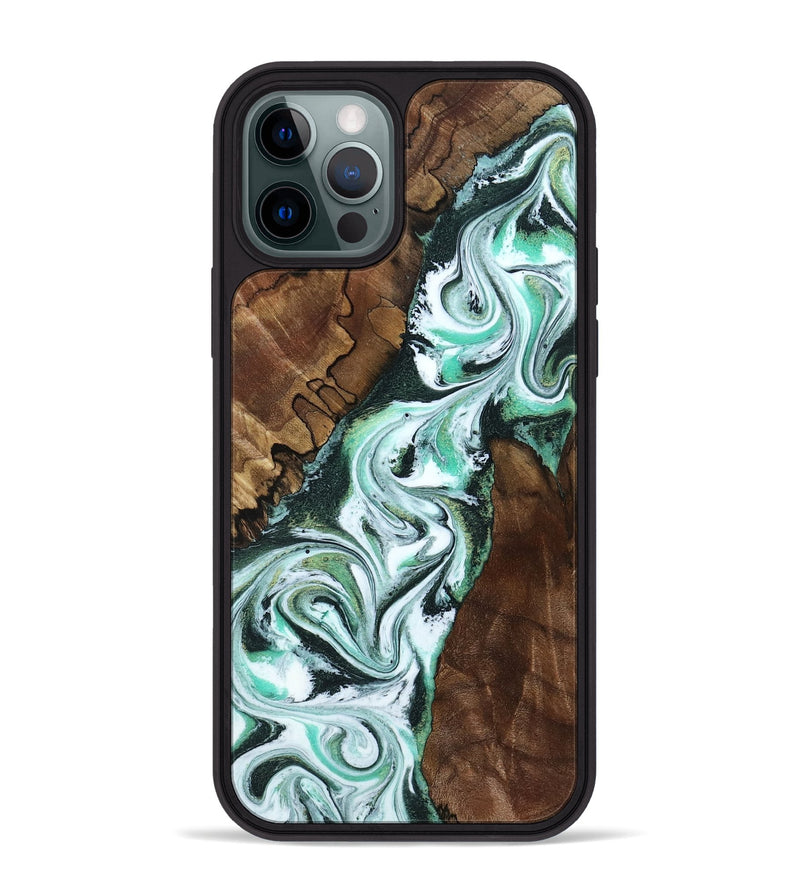 iPhone 12 Pro Max Wood Phone Case - Shirley (Green, 802084)