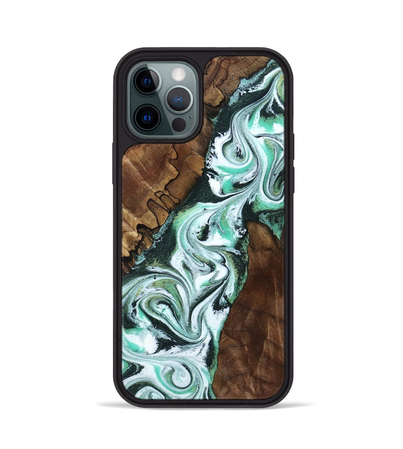 iPhone 12 Pro Wood Phone Case - Shirley (Green, 802084)