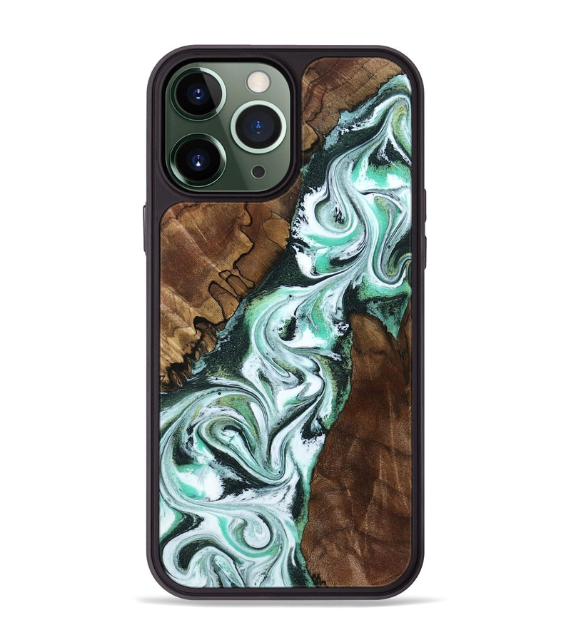 iPhone 13 Pro Max Wood Phone Case - Shirley (Green, 802084)