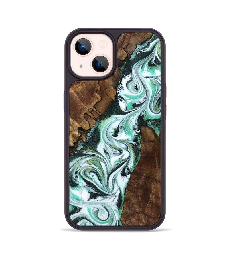 iPhone 14 Wood Phone Case - Shirley (Green, 802084)