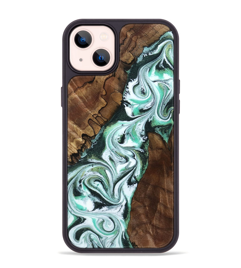 iPhone 14 Plus Wood Phone Case - Shirley (Green, 802084)