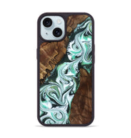 iPhone 15 Wood Phone Case - Shirley (Green, 802084)