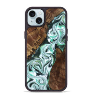 iPhone 15 Plus Wood Phone Case - Shirley (Green, 802084)
